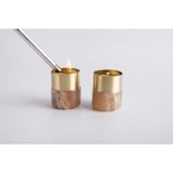 "Elegant Brass Candle Holder with Amber Alabaster Finish" - Candle Holders in bronze by Powered By People