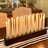 "24" Ebony Wood Candleholder" - Candle Holders in red by Katelin Simons