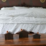 "Alpine Chalet- Small" - Candle Holders in brown by Ann Nygard