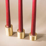"Cylinder Candlestick - Set of 3" - Candle Holders in brass by Roarcraft