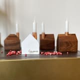 "Modern Classic Candle Holder in Winter White" - Candle Holders in white by Ann Nygard