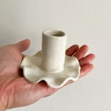 "Ruffled Candle Holder" - Candle Holders in white by Sidney Field