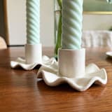 "Ruffled Candle Holder" - Candle Holders in white by Sidney Field