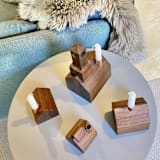 "Natural Centerpiece Handcrafted from Solid Wood" - Candle Holders in brown by Ann Nygard