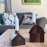 "Little Farm Candlestick Holder Set" - Candle Holders in brown by Ann Nygard