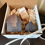 "Little Farm Candlestick Holder Set" - Candle Holders in brown by Ann Nygard