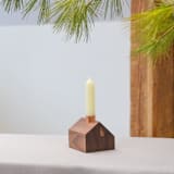 "Alpine Mountain Hut" - Candle Holders in brown by Ann Nygard