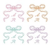 "Custom Coquette Bow Crest Monogram with Initials" - Commissioned Design Element in multicolor by Claudia Orengo