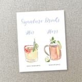 "Custom Cocktail Watercolor Icon" - Commissioned Design Element in multicolor by Cotton and Bow