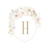 "Custom Monogram Botanical Watercolor Crest" - Commissioned Design Element in multicolorassorted-colors by Itsy Belle Studio