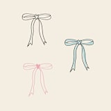 "Custom Color Bow Icon" - Commissioned Design Element in black by Helena Vitto