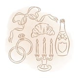 "Custom Wedding and Event Line Icons, Set of 5" - Commissioned Design Element in multicolorassorted-colors by Sam Dubeau