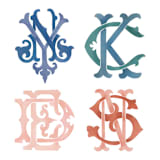 "Custom Watercolor Monogram" - Commissioned Design Element in multicolorassorted-colors by Jenna Holcomb