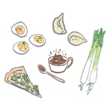 "Custom Food or Beverage Icons Set of 5" - Commissioned Design Element in multicolor by Cotton and Bow