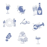 "Custom Color Food and Drink Icons Set of 5" - Commissioned Design Element in multicolorassorted-colors by Jenna Holcomb