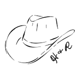 "Custom Monogram Cowboy Hat Crest" - Commissioned Design Element in multicolor by Claudia Orengo