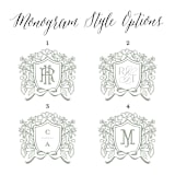 "Custom Monogram Line Art Crest" - Commissioned Design Element in black by Pink House Press
