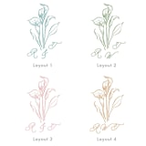 "Custom Calla Lily Crest Monogram with Initials" - Commissioned Design Element in multicolor by Claudia Orengo