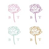 "Custom Rose Crest Monogram with Initials" - Commissioned Design Element in multicolor by Claudia Orengo