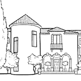 "Stonepine Estate Line Drawing" - Commissioned Design Element in black by Pink House Press