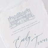 "Custom Line Drawing Venue" - Commissioned Design Element in multicolorassorted-colors by Pink House Press