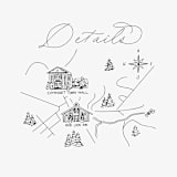 "Custom Hand Drawn Map Line Art" - Commissioned Design Element in black by Cotton and Bow