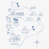 "Custom Hand Drawn Map Line Art" - Commissioned Design Element in black by Cotton and Bow