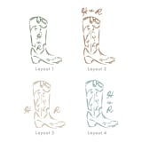 "Custom Monogram Cowboy Boot Crest" - Commissioned Design Element in multicolor by Claudia Orengo