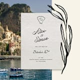 "Custom Amalfi Coast Illustration Set with Monogram" - Commissioned Design Element in black by Lottie Aldarwish