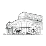 "Custom Brooklyn Botanical Garden, The Palm House Venue" - Commissioned Design Element in black by Eva Tadros