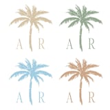 "Custom Palm Crest Monogram with Initials" - Commissioned Design Element in multicolor by Claudia Orengo