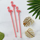 "Flamingo Stir Sticks - Pink (Set of 25)" - Stir Sticks in green by Atomic Kraftworks