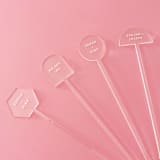 "Custom Wedding Drink Stirrers" - Stir Sticks in pink by Aislinn Minardi
