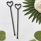 "Heart Stir Sticks - Black (Set of 25)" - Stir Sticks in brown by Atomic Kraftworks