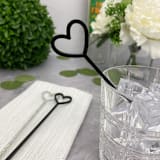 "Heart Stir Sticks - Black (Set of 25)" - Stir Sticks in brown by Atomic Kraftworks