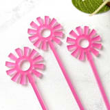 "Mid Mod Sun Stir Sticks - Frosted Pink (Set of 25)" - Stir Sticks in white by Atomic Kraftworks