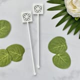 "Breeze Block Stir Sticks - White (Set of 25)" - Stir Sticks in brown by Atomic Kraftworks