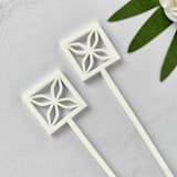 "Breeze Block Stir Sticks - White (Set of 25)" - Stir Sticks in brown by Atomic Kraftworks