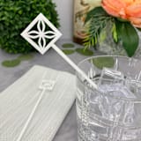 "Breeze Block Stir Sticks - White (Set of 25)" - Stir Sticks in brown by Atomic Kraftworks