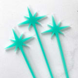 "North Star Stir Sticks - Aqua (Set of 25)" - Stir Sticks in white by Atomic Kraftworks