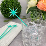 "North Star Stir Sticks - Aqua (Set of 25)" - Stir Sticks in white by Atomic Kraftworks