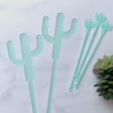 "Cactus Stir Sticks - Frosted Caribbean (Set of 25)" - Stir Sticks in natural by Atomic Kraftworks