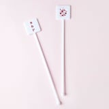 "Custom Retro Wedding Disco Ball Stir Stick, plastic stir stick, set of 100" - Stir Sticks in white by ForYourParty