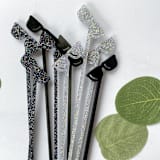 "Sunglasses Stir Sticks - Black (Set of 25)" - Stir Sticks in clear by Atomic Kraftworks
