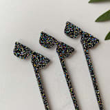 "Sunglasses Stir Sticks - Black Glitter (Set of 25)" - Stir Sticks in pink by Atomic Kraftworks