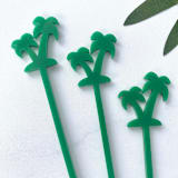 "Palm Tree Stir Sticks - Green (Set of 25)" - Stir Sticks in natural by Atomic Kraftworks