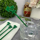 "Palm Tree Stir Sticks - Green (Set of 25)" - Stir Sticks in natural by Atomic Kraftworks