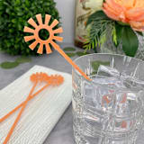 "Mid Mod Sun Stir Sticks - Coral (Set of 25)" - Stir Sticks in brown by Atomic Kraftworks