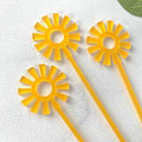"Mid Mod Sun Stir Sticks - Frosted Daffodil (Set of 25)" - Stir Sticks in black by Atomic Kraftworks
