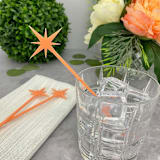 "North Star Stir Sticks - Coral (Set of 25)" - Stir Sticks in orange by Atomic Kraftworks